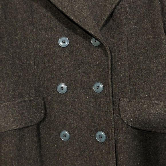 Long Coat Gray 100% Wool Size Large Unbranded EUC - Picture 3 of 8